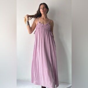 Free People NWT C'est Bon Midi Dress Women's Medium Lavender Gauze Beach Flowy